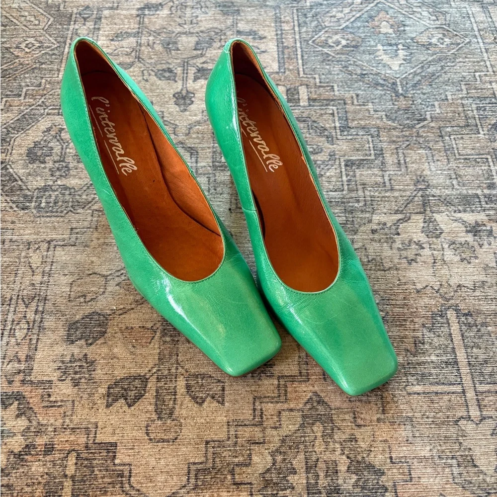 L’intervalle Green leather Women's Heels - Picture 6 of 6